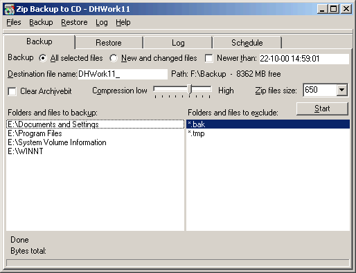 Zip Backup to CD